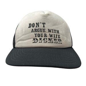 Don't Argue With Your Wife Dicker Vintage Strapback Novelty Trucker Hat Cap 80's